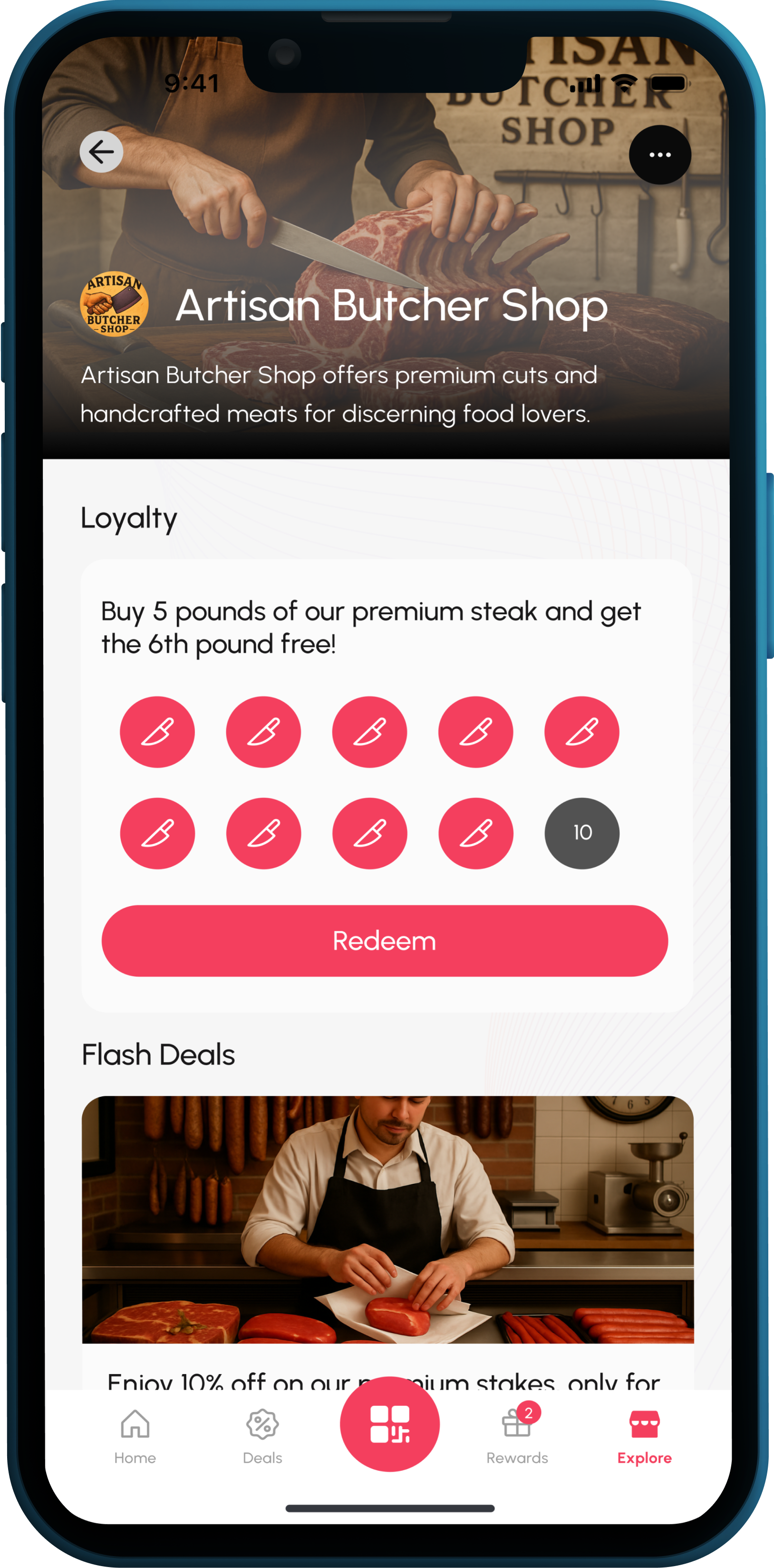 Butcher shop loyalty program
